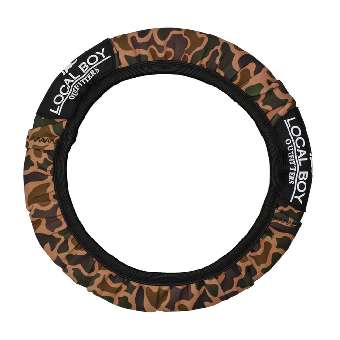 Local Boy-Steering Wheel Cover-Old School Camo