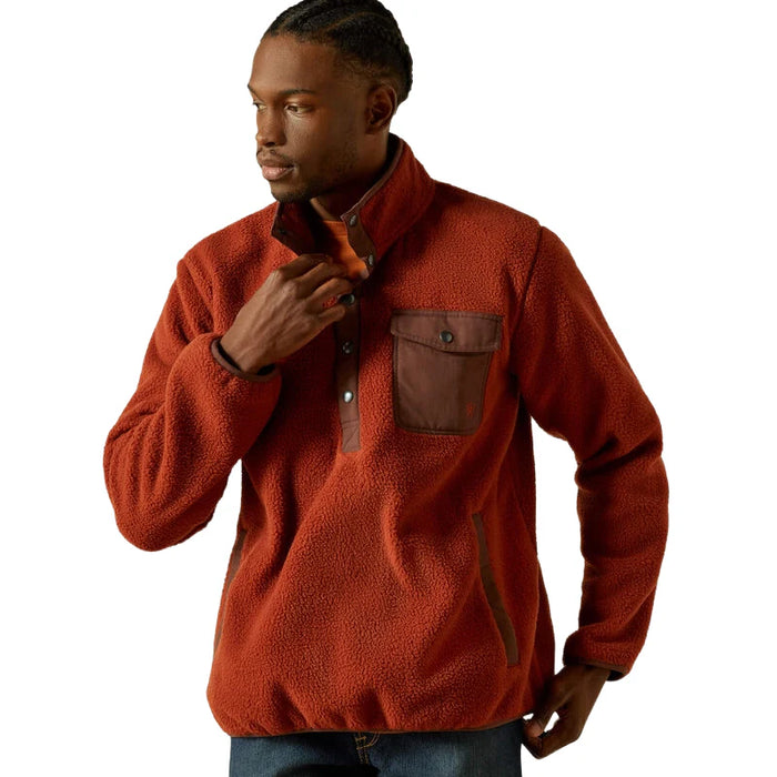 Ariat Men's Rust Red Polar Bear Mock Sweater Pullover