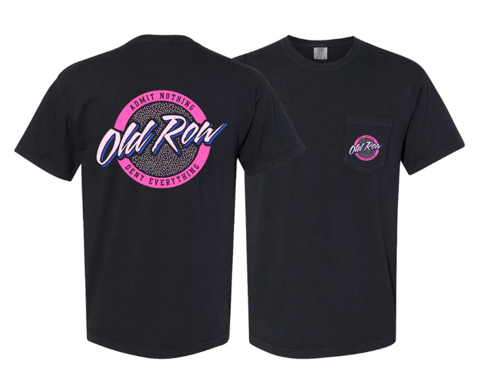 Old Row - Black Pink - Circle Logo Pocket Tee