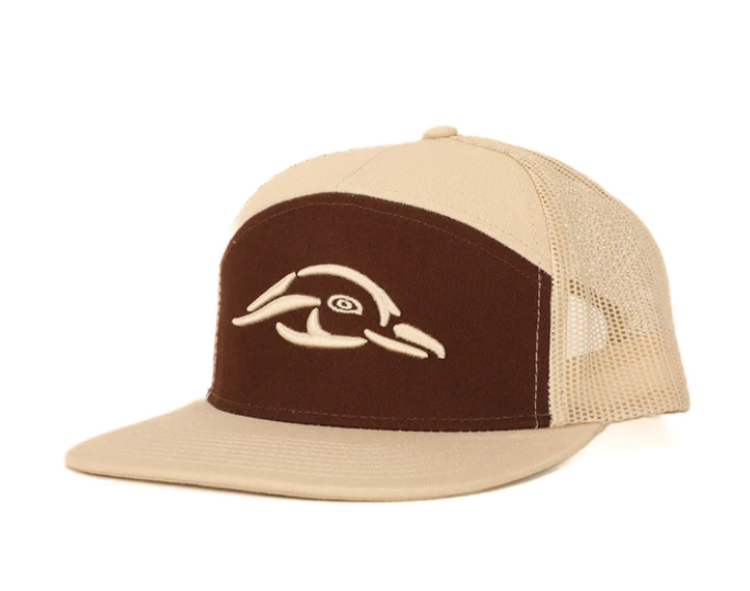 AMERICAN FLYWAY WATERFOWL  AF Waterfowl 3D Puff Logo 7 Panel Trucker Khaki - Brown