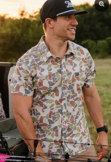Burlebo - Performance Button Up - Driftwood Camo