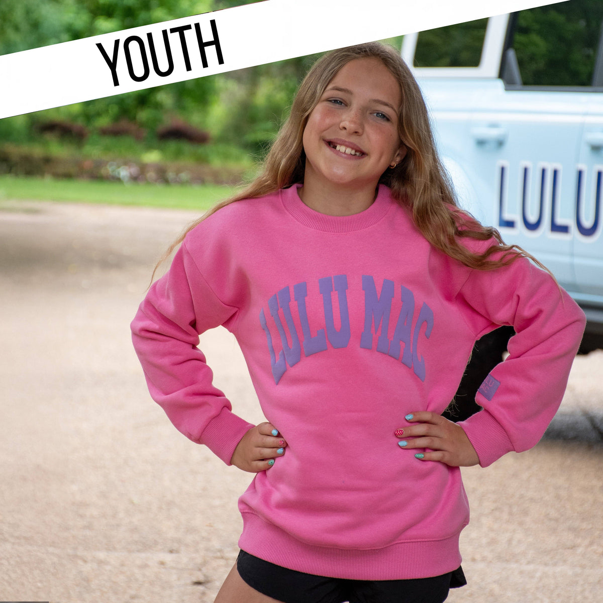 LULU MAC YOUTH SWEATSHIRT PINK/PURPLE PUFF