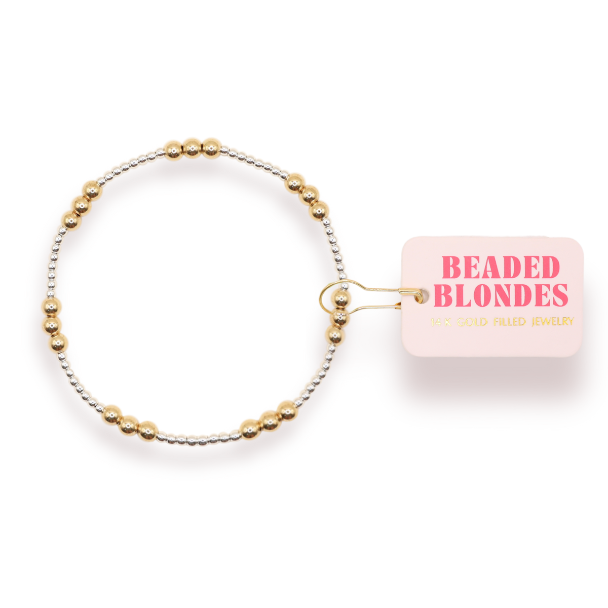 Petite ILY Bracelet in Silver with Gold