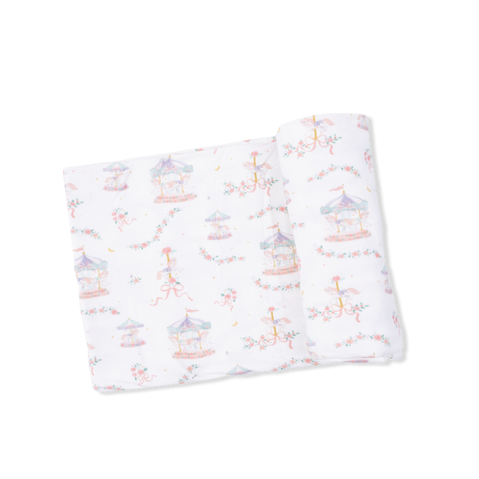 Carousel with Bows - Swaddle Blanket
