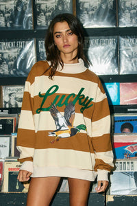 MALLARD1 | Lucky Mallard Duck Mock-Neck Sweatshirt