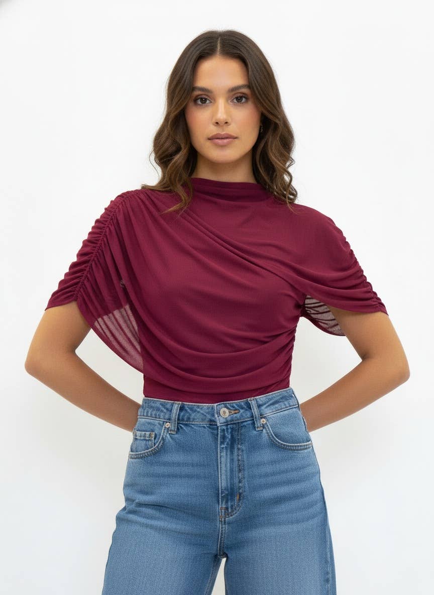 ASYMMETRIC CAPE RUCH TOP