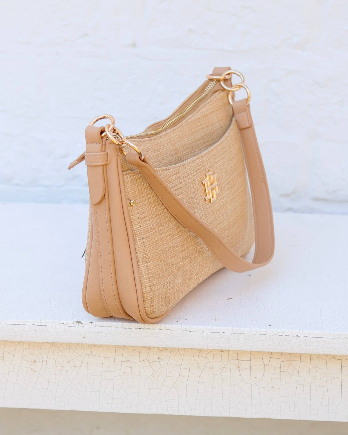 Caroline Hill Paxton Crossbody with Pockets Natural