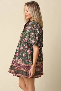Lydia Floral Puff Sleeve Mini Dress