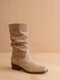 The Harrison | Almond Premium Faux Leather Slouch Fall Boot
