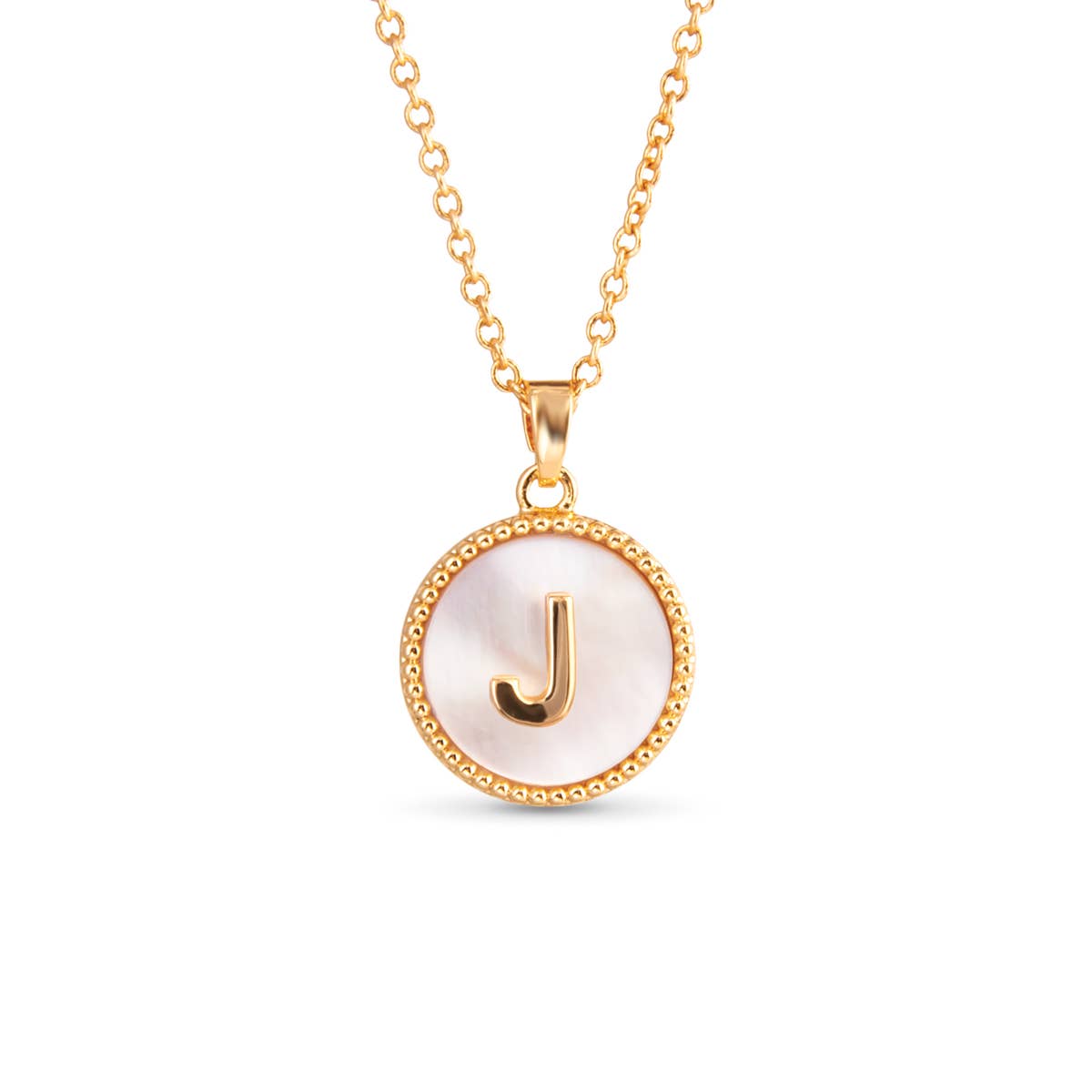 Amanda Blu Gold Mother of Pearl Initial Necklaces | 18 Letters
