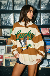 MALLARD1 | Lucky Mallard Duck Mock-Neck Sweatshirt