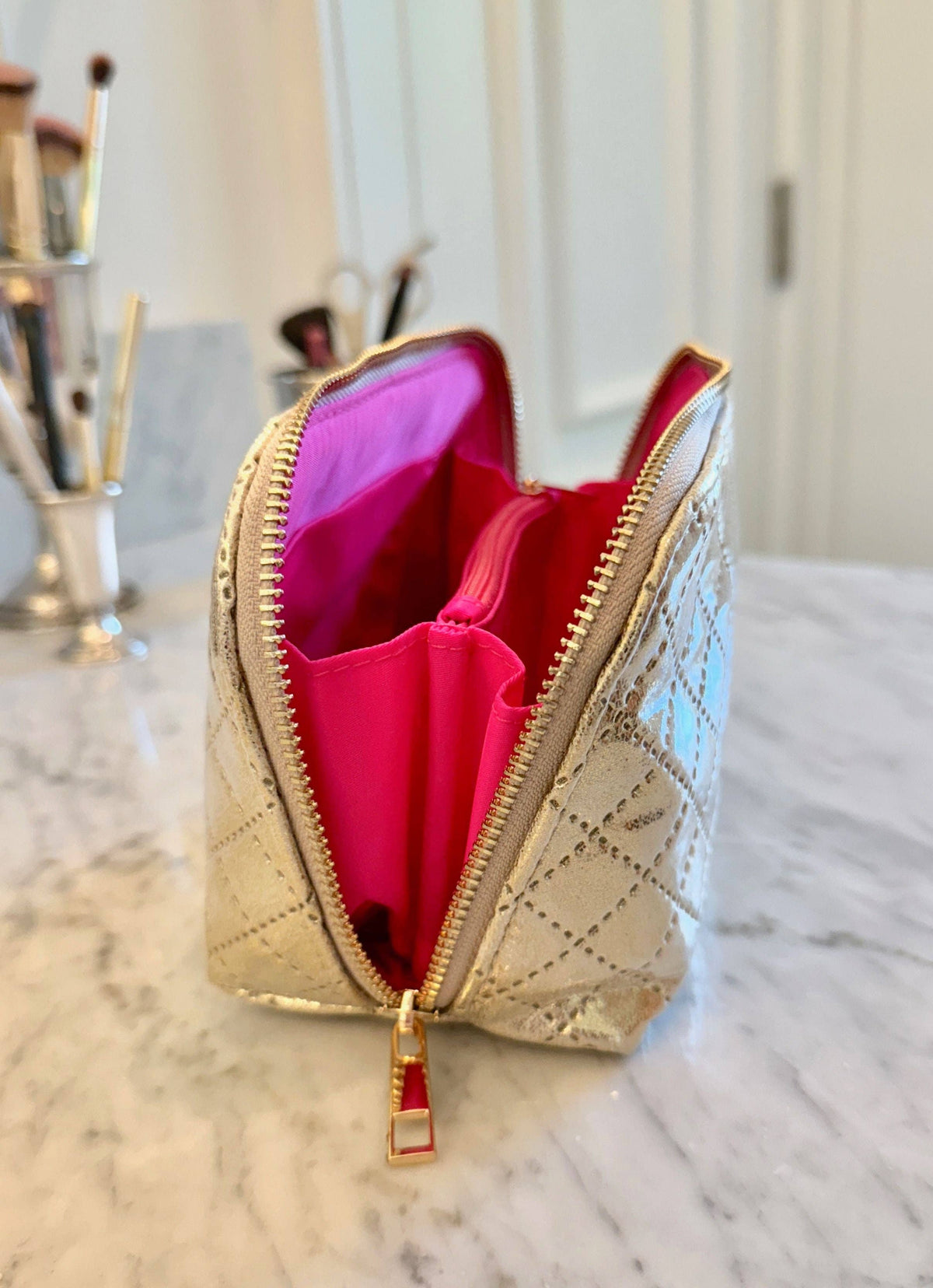 Caroline Hill Ibiza Small Pouch Champagne Pop