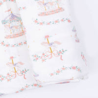 Carousel with Bows - Swaddle Blanket