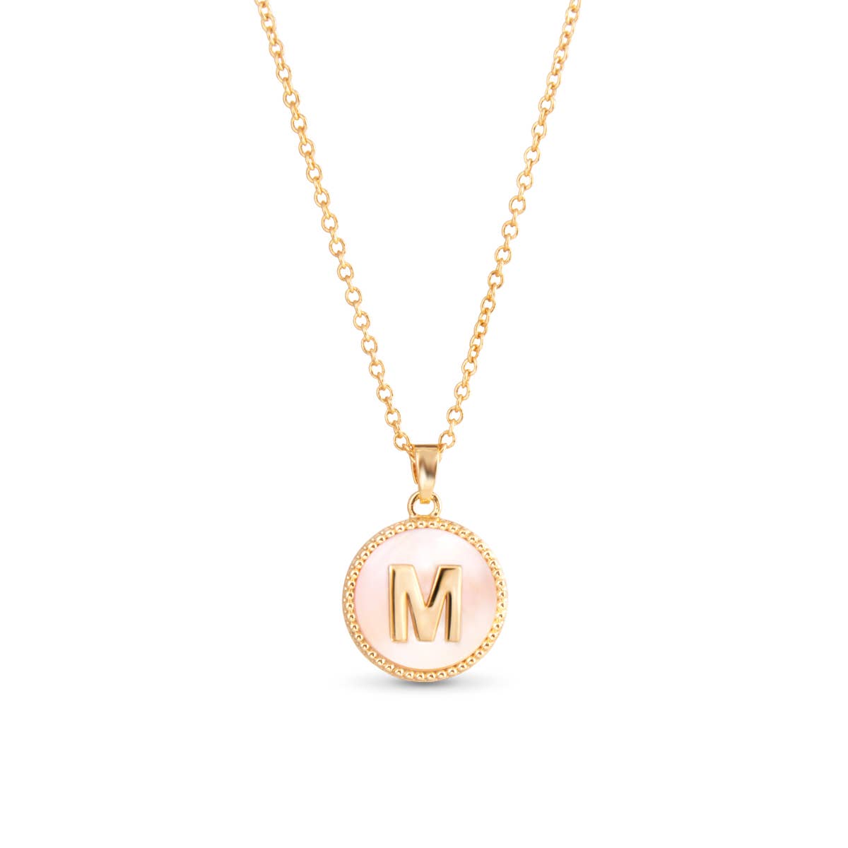 Amanda Blu Gold Mother of Pearl Initial Necklaces | 18 Letters