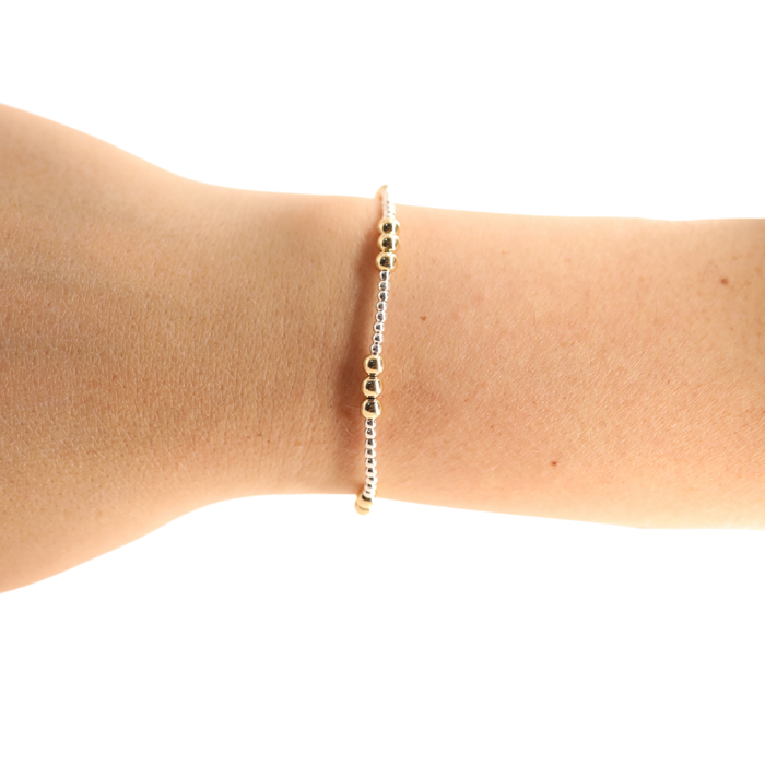 Petite ILY Bracelet in Silver with Gold