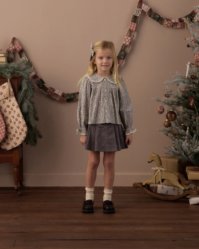 Rylee + Cru Kat Blouse Slate Floral