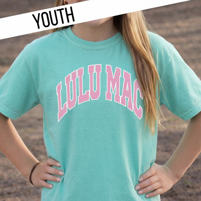 Lulu Mac Dot Chalky Mint Youth Comfort Colors Tee
