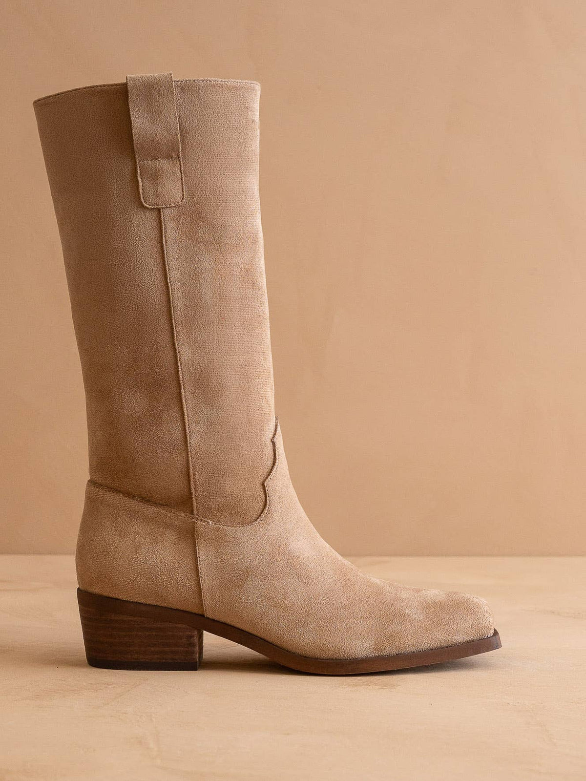 The Harrison | Almond Premium Faux Leather Slouch Fall Boot