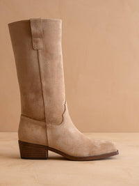 The Harrison | Almond Premium Faux Leather Slouch Fall Boot