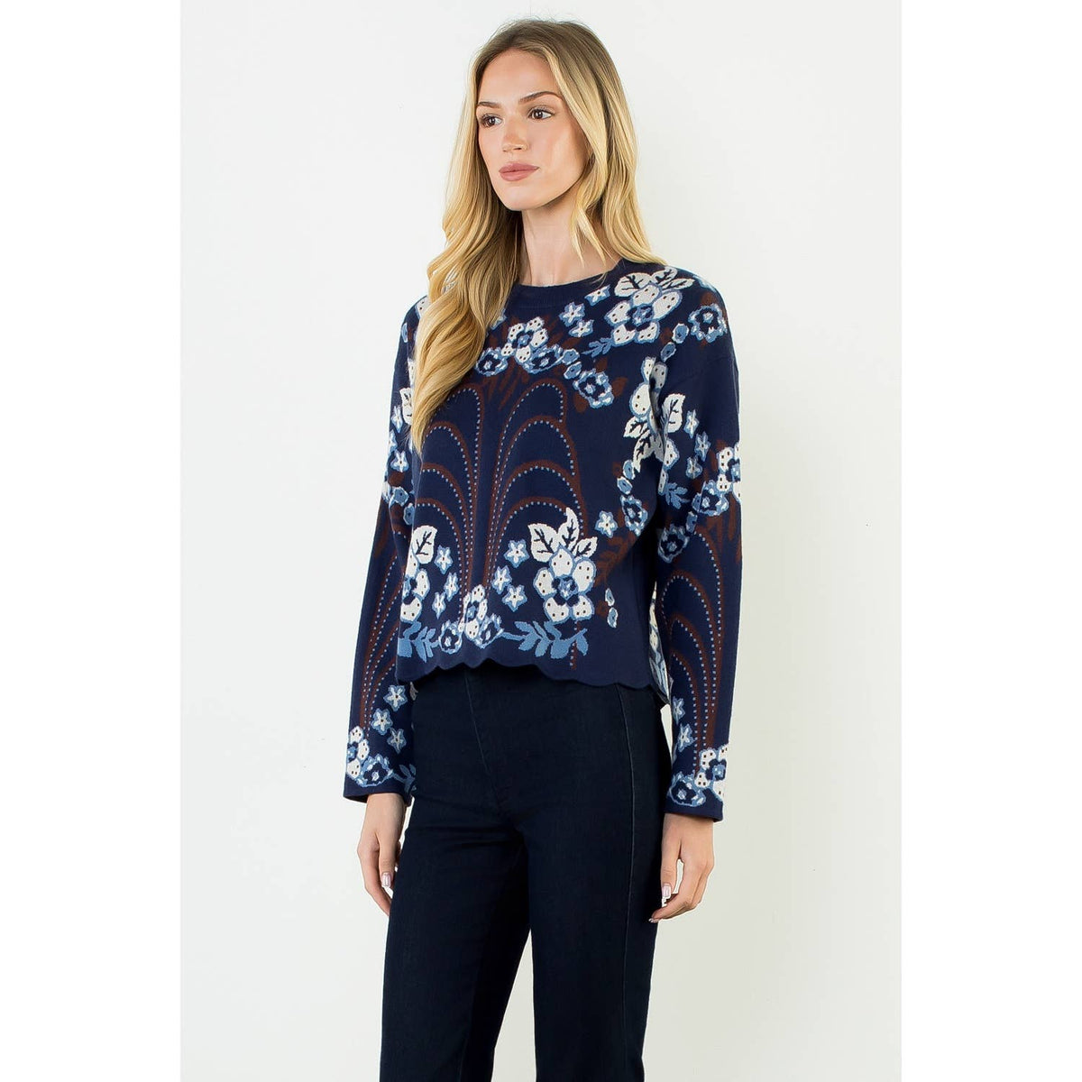 All Over Pattern Sweater Top