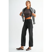 HIGH-RISE WIDE ANKLE TROUSER HEM