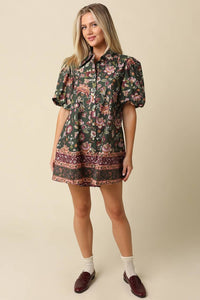 Lydia Floral Puff Sleeve Mini Dress