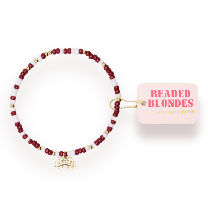 Mississippi State Logo Charm Bracelet on Color