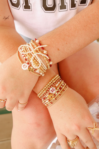 Mississippi State Logo Charm Bracelet on Gold