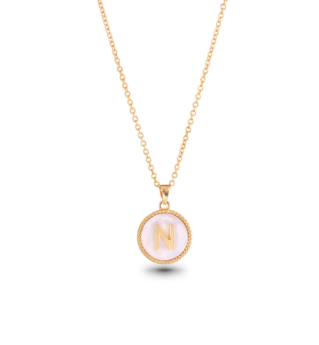 Amanda Blu Gold Mother of Pearl Initial Necklaces | 18 Letters