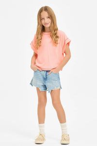 Overlap Open Back Reverse Stitched Top
