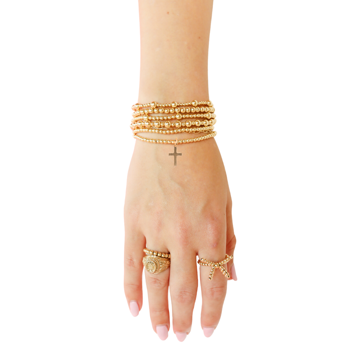 Cross Gold Charm Bracelet