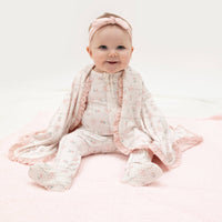 Dainty Buds and Bows - 2 Way Ruffle Back Zipper Footie