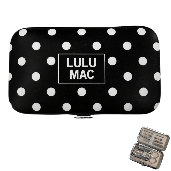 Lulu Mac Black/White Dot Manicure Set