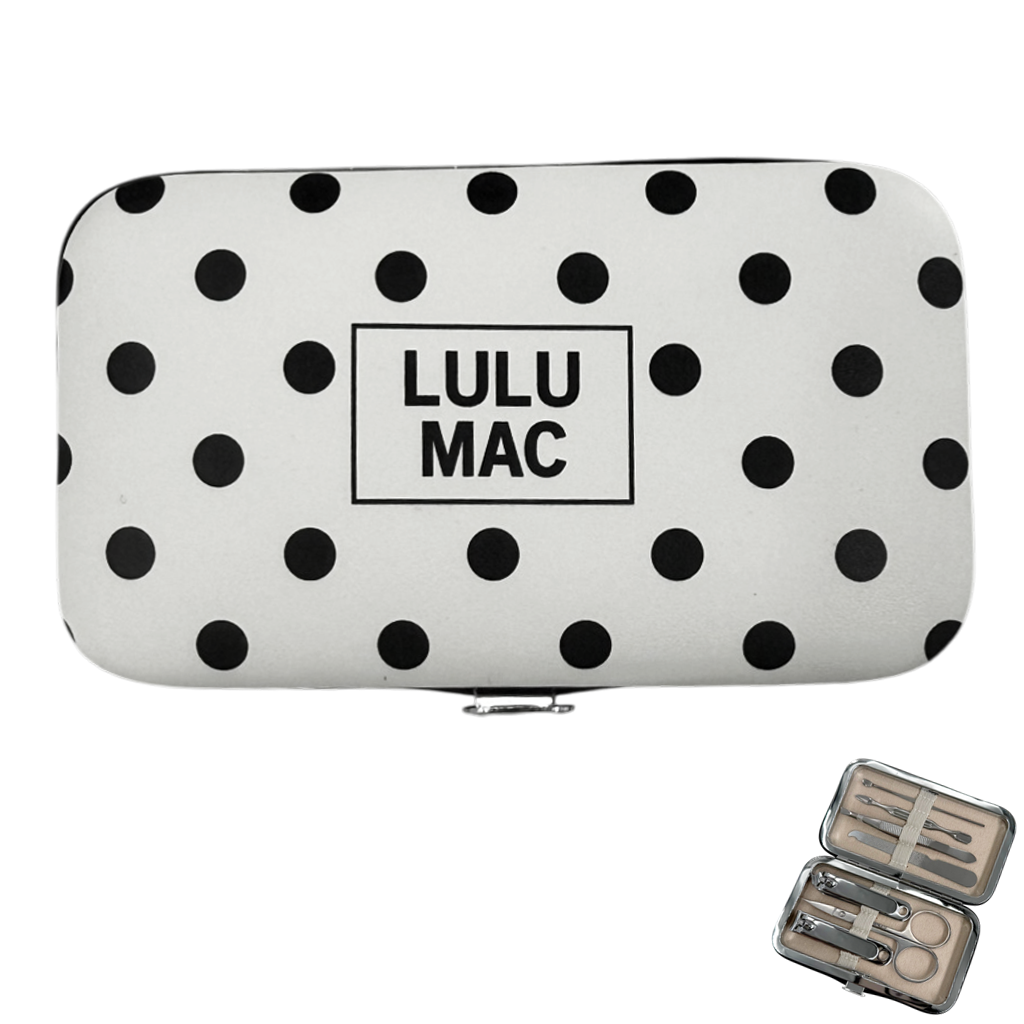 Lulu Mac White/Black Dot Manicure Set