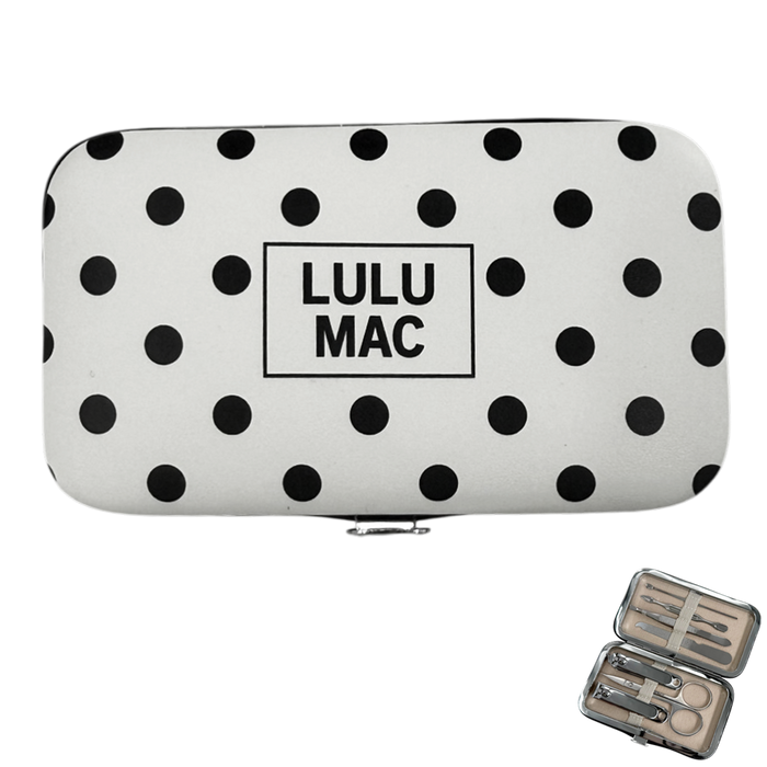 Lulu Mac White/Black Dot Manicure Set