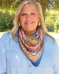 Diya Colorful Scarf Navy Orange