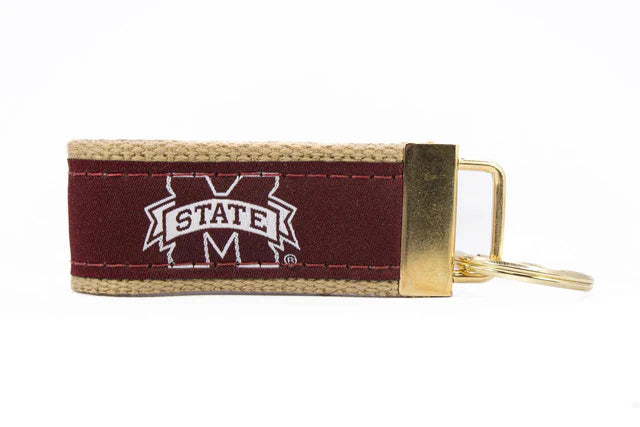 Zep-Pro ribbon key chain - mississippi state collage maroon