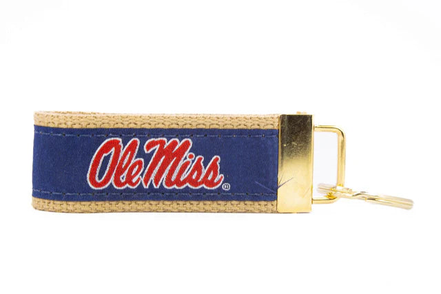 Zep-Pro ribbon key chain - ole miss collage navy