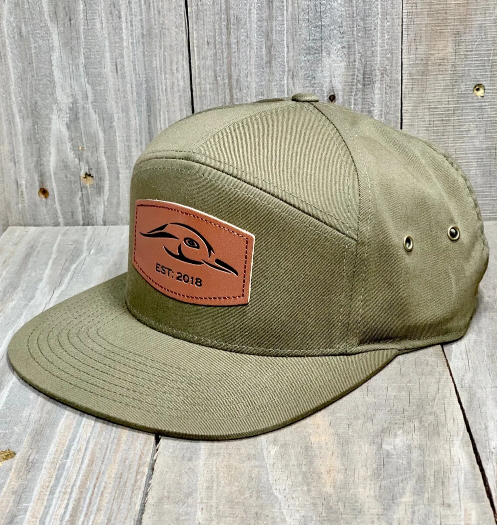 American Flyway Waterfowl - Leather Patch 7 Panel All Loden Cap