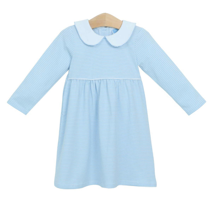 Claire Long Sleeve Dress Lt Blue Stripe