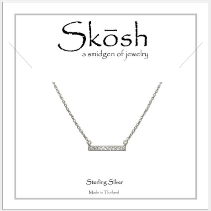 Skosh Short Bar w/ CZ, Silver 57-512-1