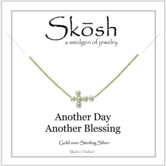 Skosh Sideways Pearl Cross Gold #57-263-16