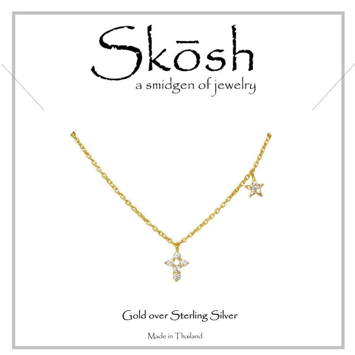 Skosh Tiny CZ Cross with CZ Star 57-574-1