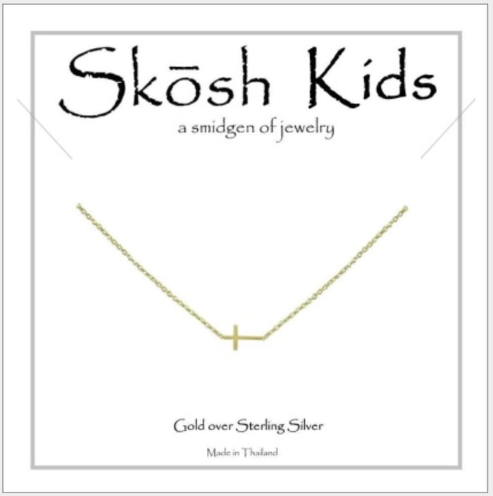 Skosh Tiny Sideways Cross, Gold 55-973-56