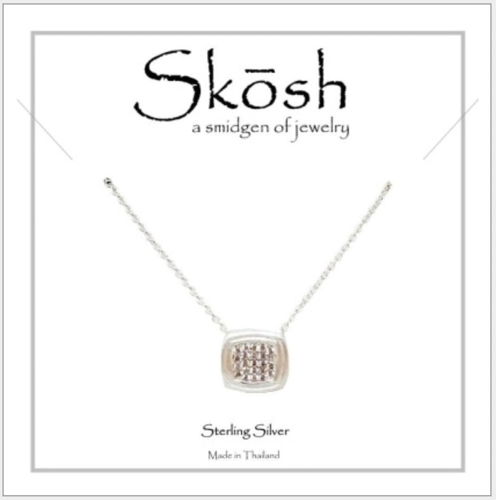 Skosh Cushion Pave CZ Pend, Silver 57-549-2