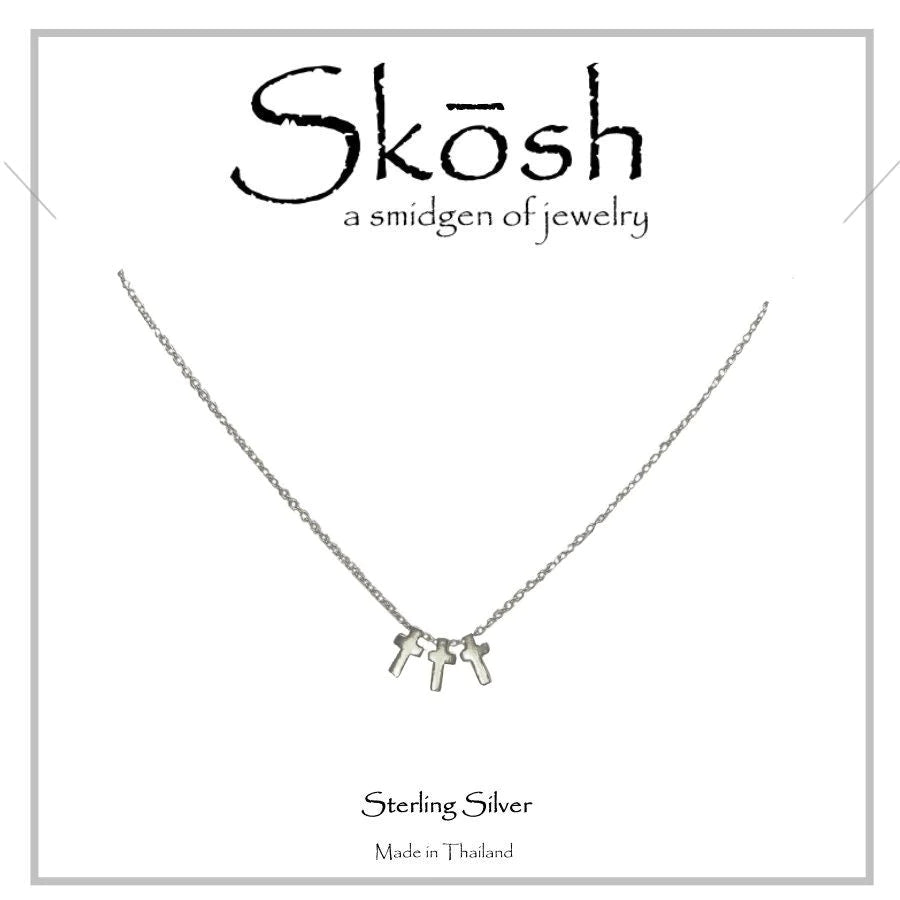 Skosh Three Small Drop Crosses, silver 57-610-1