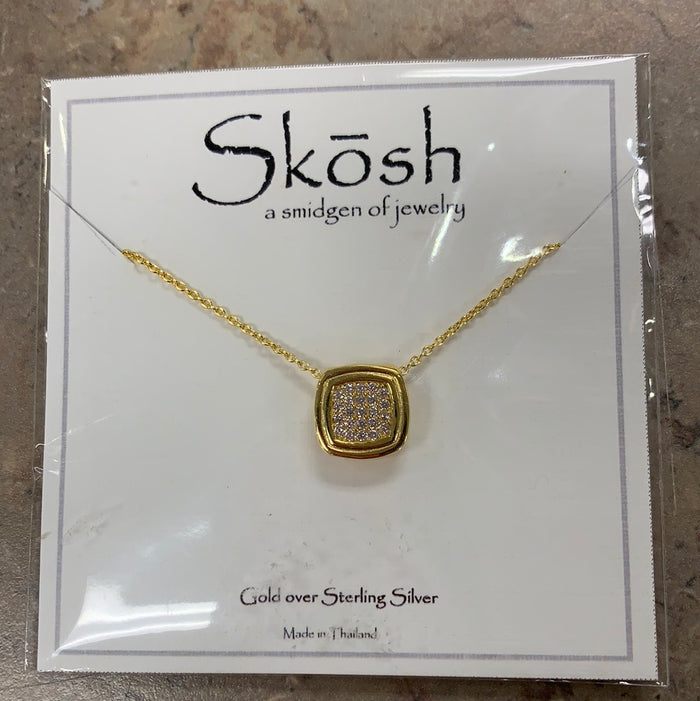 Skosh Cushion Pave CZ Pend, Gold 57-549-1