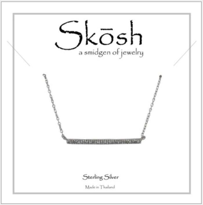 Skosh Straight Bar w/CZ, Silver 57-400-2