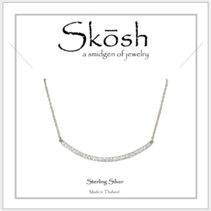 Skosh Curved Bar w/CZ, Silver 57-400-6