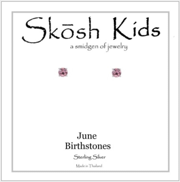 Skosh Kids Birthstone Ear Rings June, Silver 56-141-06